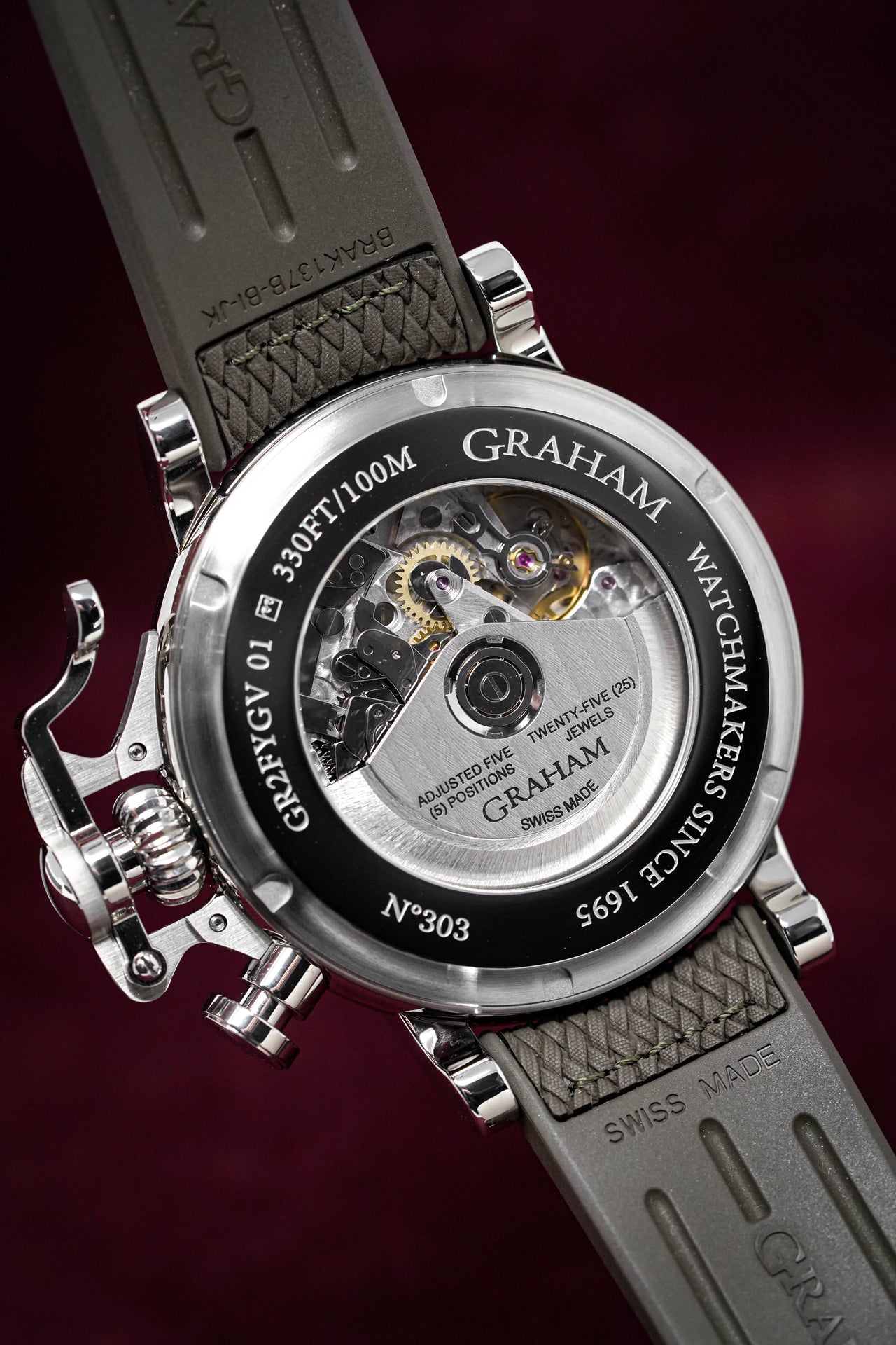Graham Chronofighter Grand Vintage Steel Rubber 2CVDS.S02A