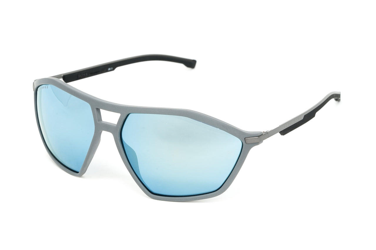 Boss by BOSS Men's Sunglasses Angular Pilot Grey/Blue 1258/S RIW/3J