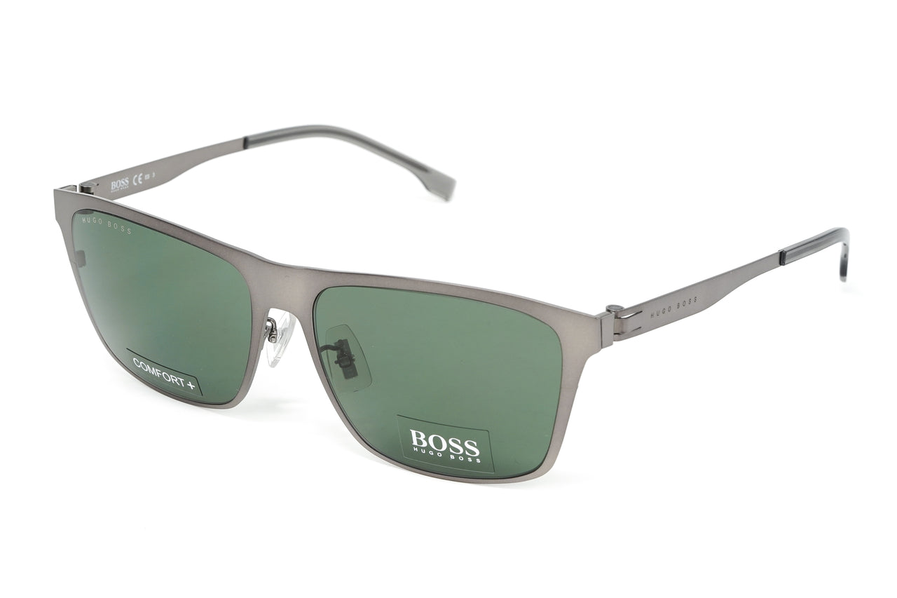 Boss by BOSS Men's Sunglasses Classic Square Ruthenium/Green 1410/F/S R80