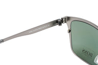 Thumbnail for Boss by BOSS Men's Sunglasses Classic Square Ruthenium/Green 1410/F/S R80/QT