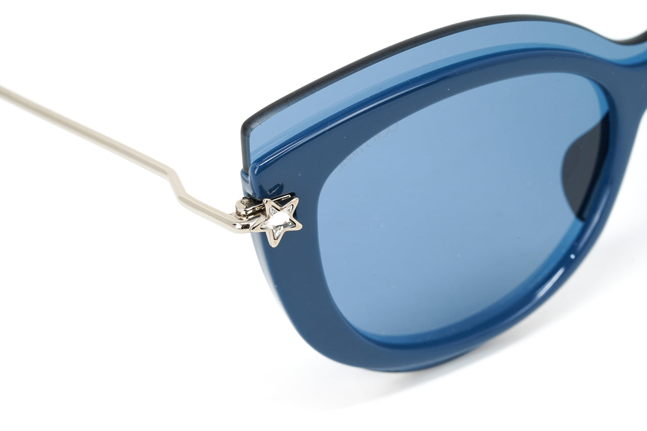 Jimmy Choo Women's Sunglasses Round Cat Eye Blue CLEA/G/S PJP
