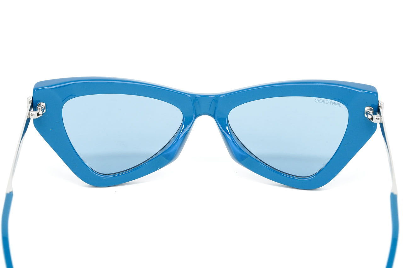 Jimmy Choo Women's Sunglasses Angular Cat Eye Blue DONNA/S MVU