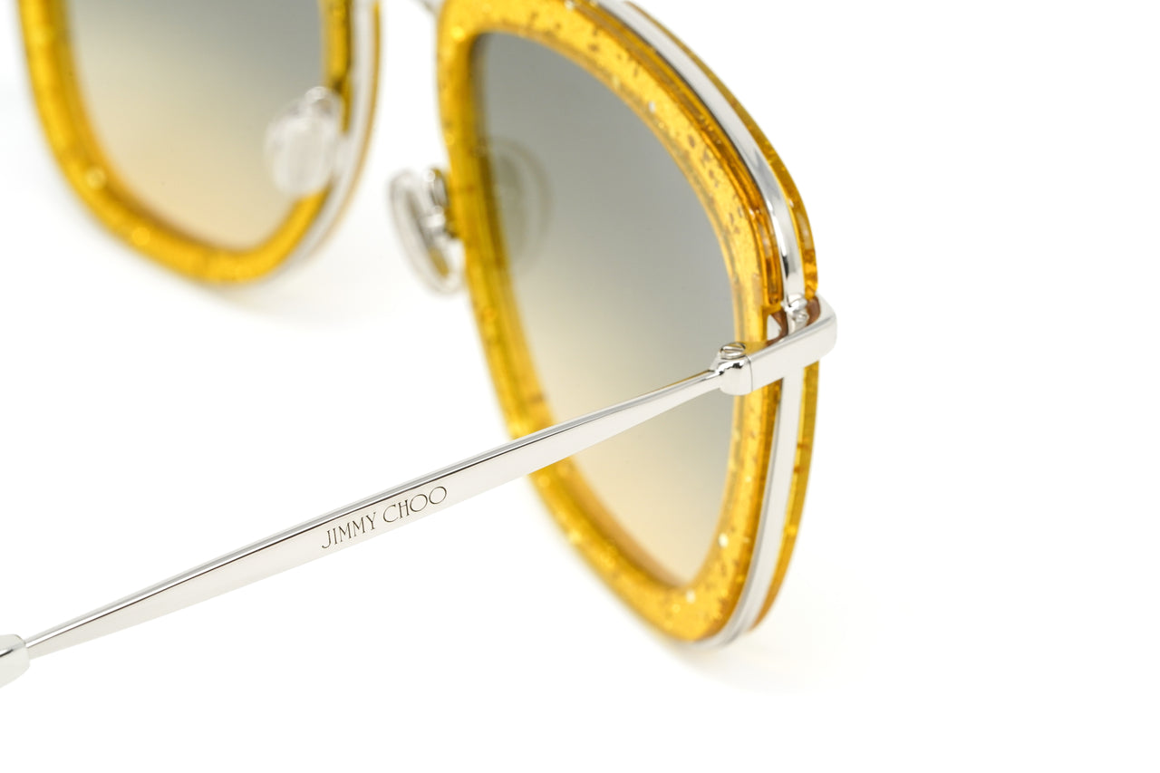 Jimmy Choo Women's Sunglasses Browline Yellow/Grey GLOSSY/S 40G