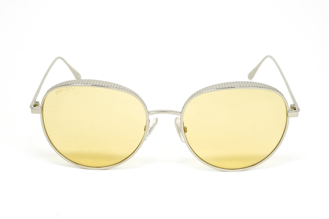 Jimmy Choo Women's Sunglasses Round Silver/Yellow ELLO/S DYG