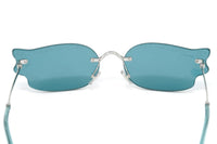 Thumbnail for Jimmy Choo Women's Sunglasses Rimless Cat Eye Blue EMBER/S P2M