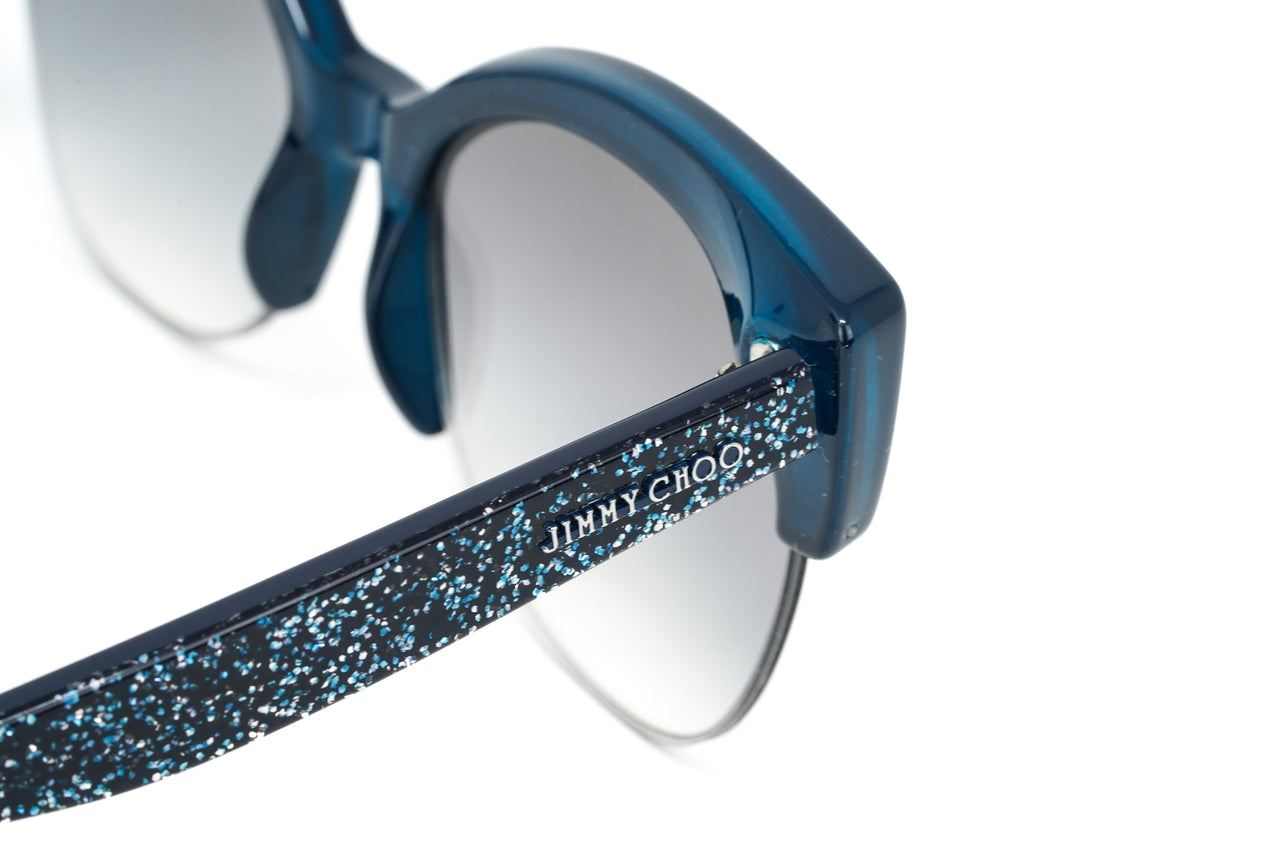 Jimmy Choo Women's Sunglasses Classic Square Navy Glitter PRIYA/S JOJ