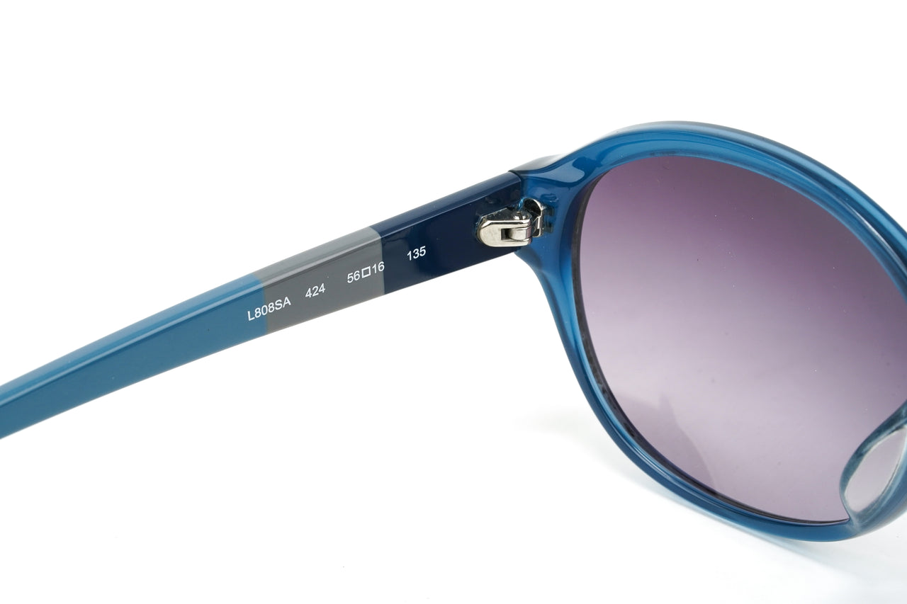 Buy Lacoste Blue Mirror Lens Modified Rectangle Sunglass Full Rim Matte  Black Frame (57) online