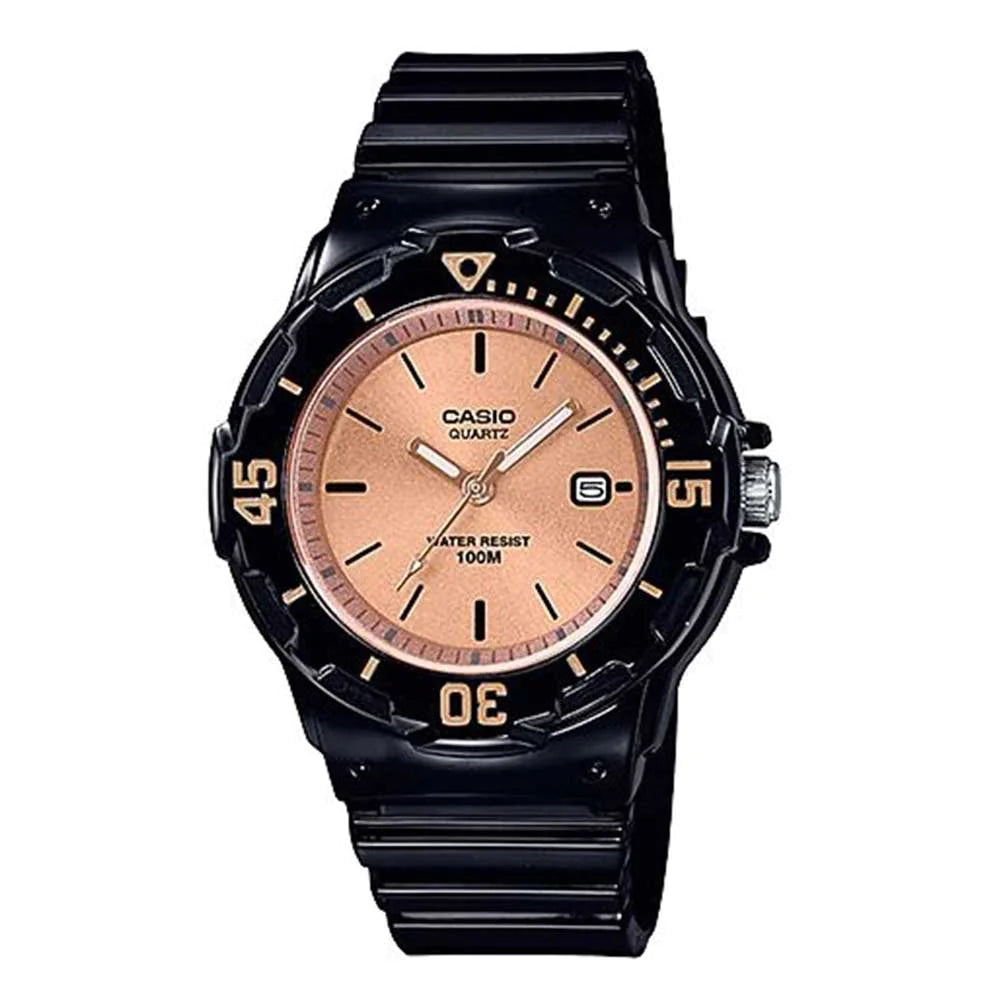 Casio Women s Watch Analogue Black Rose Gold LRW 200H 9E2VDF