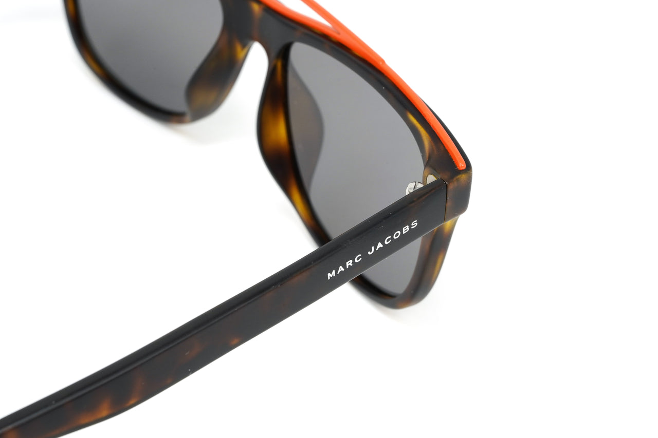 Marc Jacobs Unisex Rectangular Sunglasses Tortoise Top Flat Silver MARC 303/S N9P