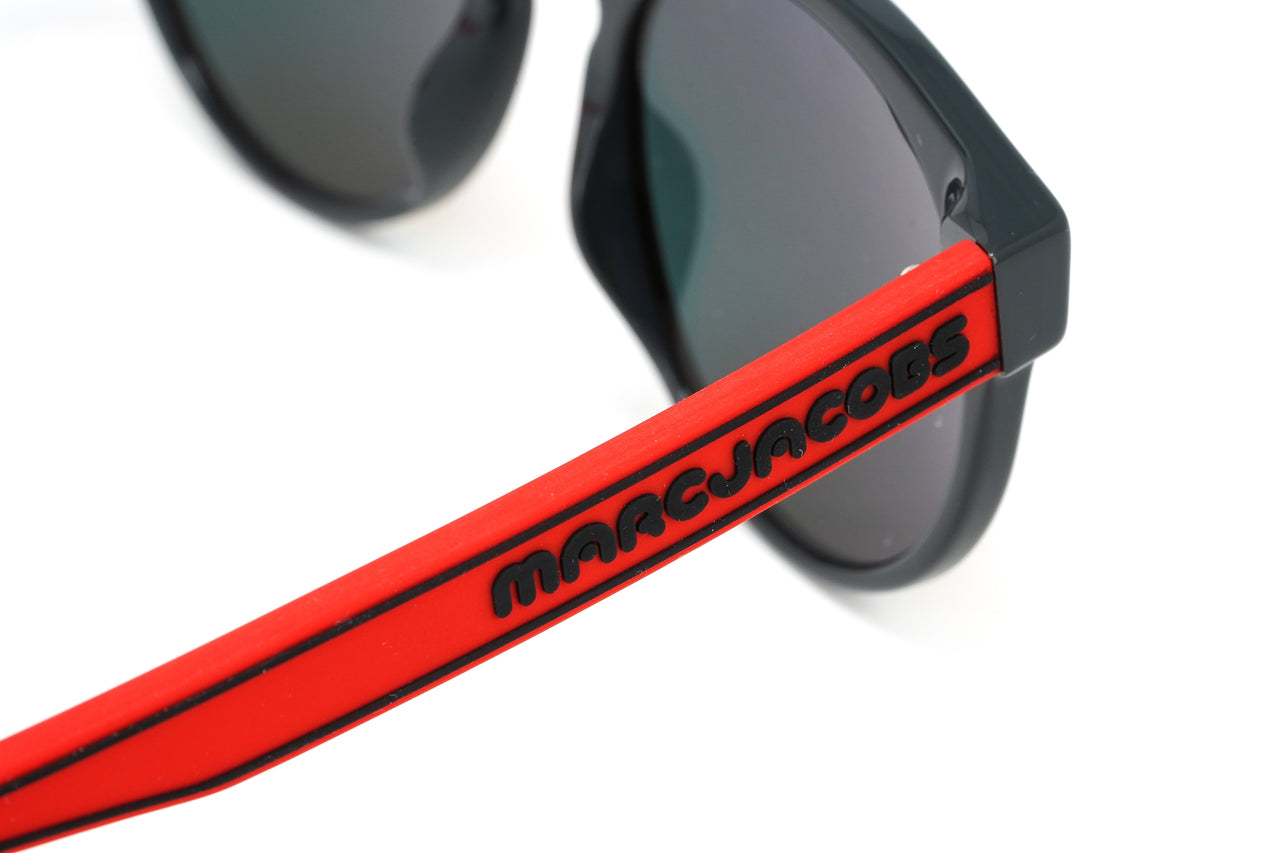 Marc Jacobs Unisex Round Sunglasses Grey Red Mirror Marc 358/S KB7