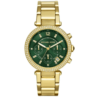 Thumbnail for Michael Kors Ladies Chronograph Watch Parker Green Gold MK6263