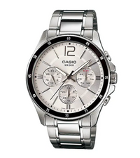 Thumbnail for Casio Men's Watch Chronograph Stainless Steel Silver MTP-1374D-7AVDF