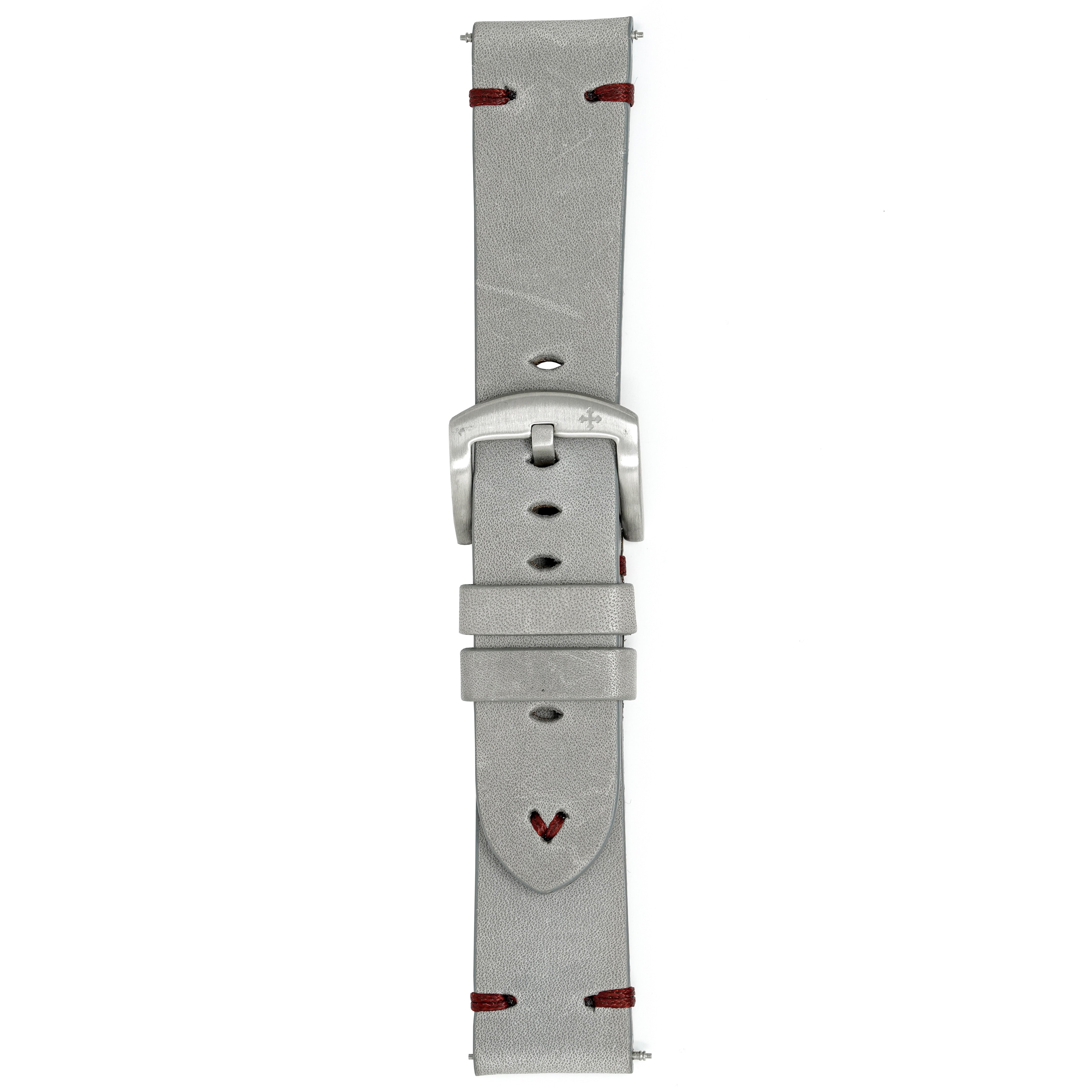 Meccaniche Veneziane Watch Nereide Grey Red Leather Strap