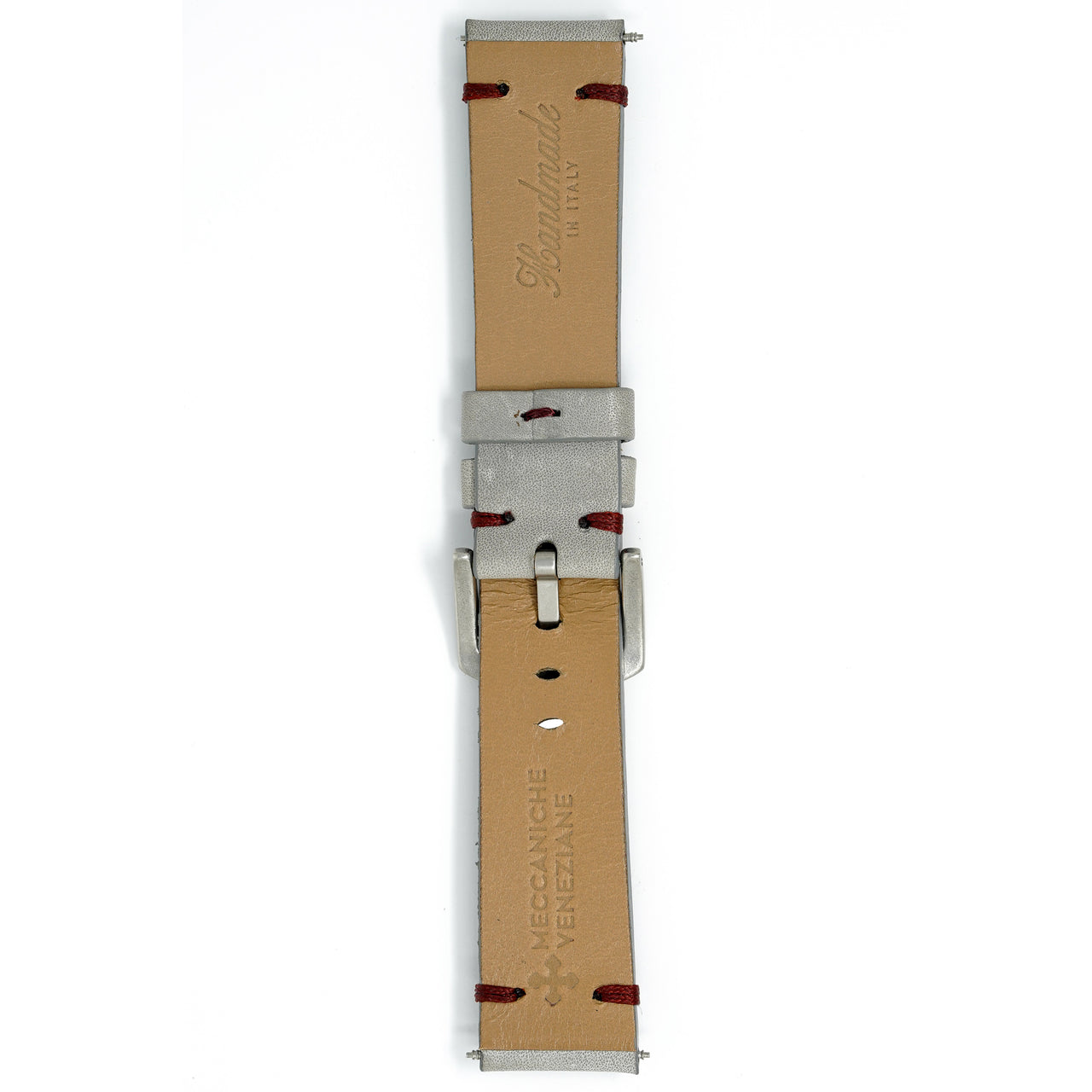 Meccaniche Veneziane Watch Nereide Grey Red Leather Strap