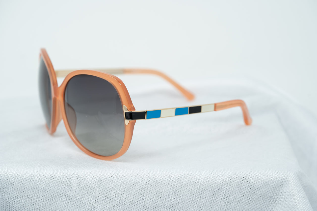 Oscar De La Renta Sunglasses Round Oversized Orange and Grey