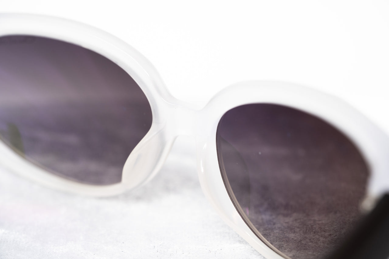 Oscar De La Renta Sunglasses Oval Ivory and Grey