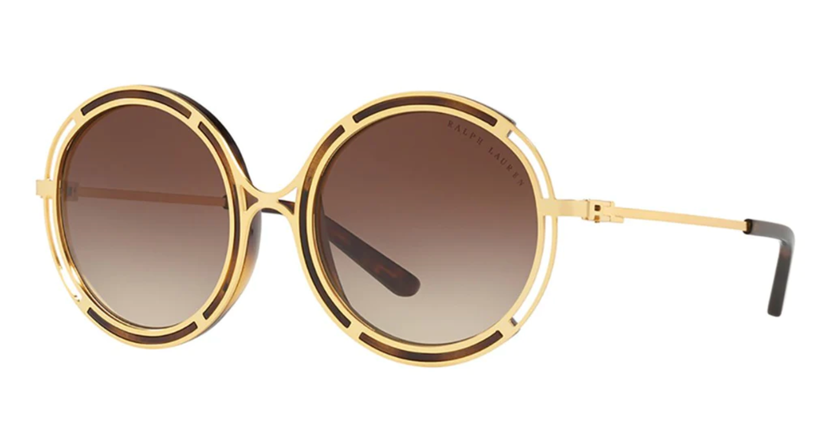 Ralph Lauren Women's Sunglasses Oversized Round Gold/Brown RL7060 934813