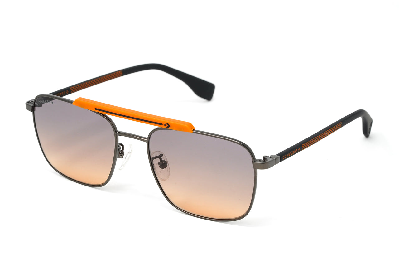 Converse Men's Sunglasses Square Flat Top Matte Grey and Orange SCO224 0627
