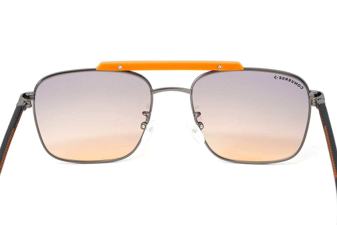 Converse Men's Sunglasses Square Flat Top Matte Grey and Orange SCO224 0627