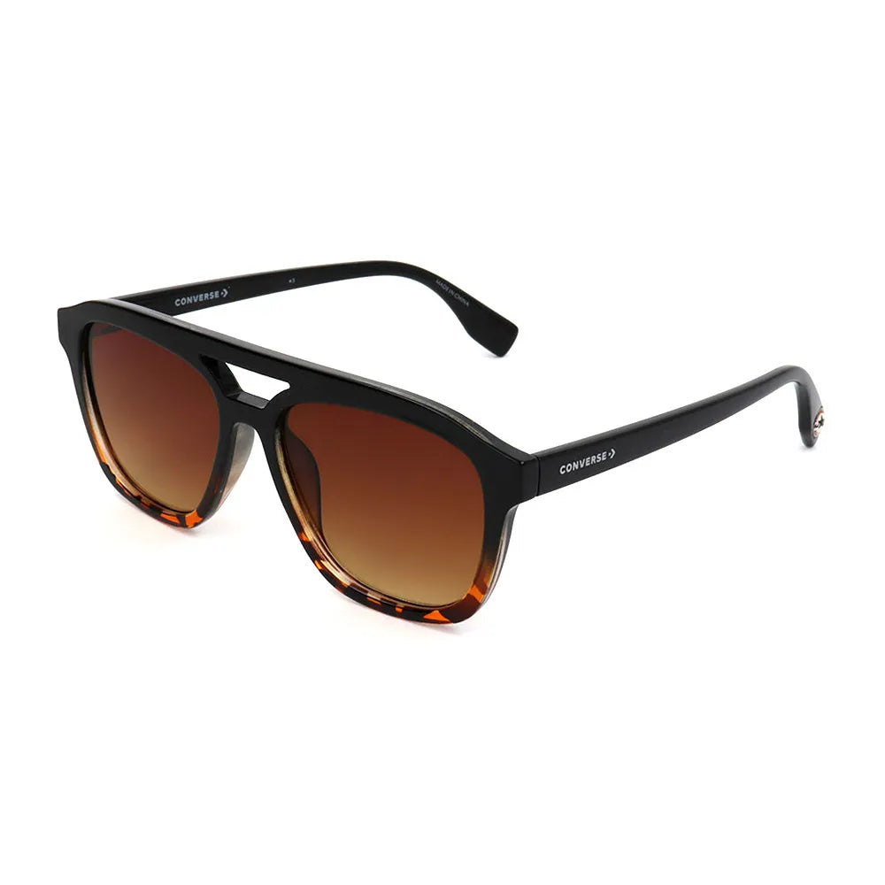 Converse Unisex Sunglasses Square Flat Top Black and Tortoise SCO295 BLTO