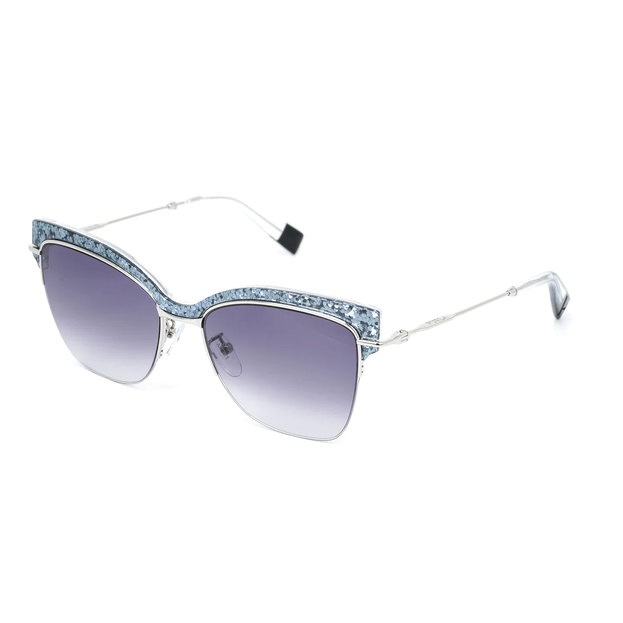 Furla Women's Sunglasses Browline Silver/Purple SFU312 0579