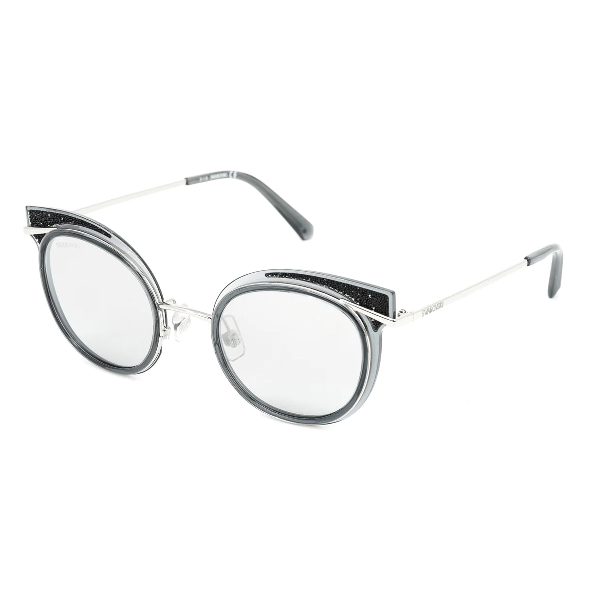 Swarovski Women's Sunglasses Round Cat Eye Black SK0169/S 20C
