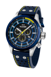 Thumbnail for TW Steel Watch Men's Swiss Volante Chronograph Fast Lane Yellow Blue SVS208