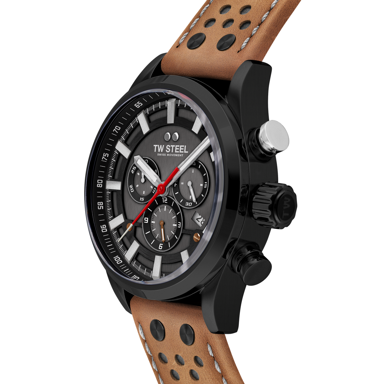 TW Steel Watch Men's Swiss Volante Chronograph Fast Lane Brown SVS209