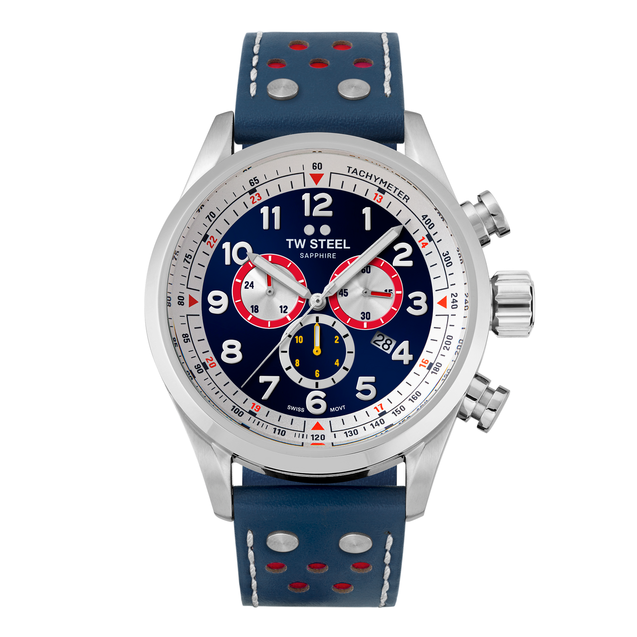 TW Steel Watch Men's Swiss Volante Chronograph Red Bull Blue Limited Edition SVS310