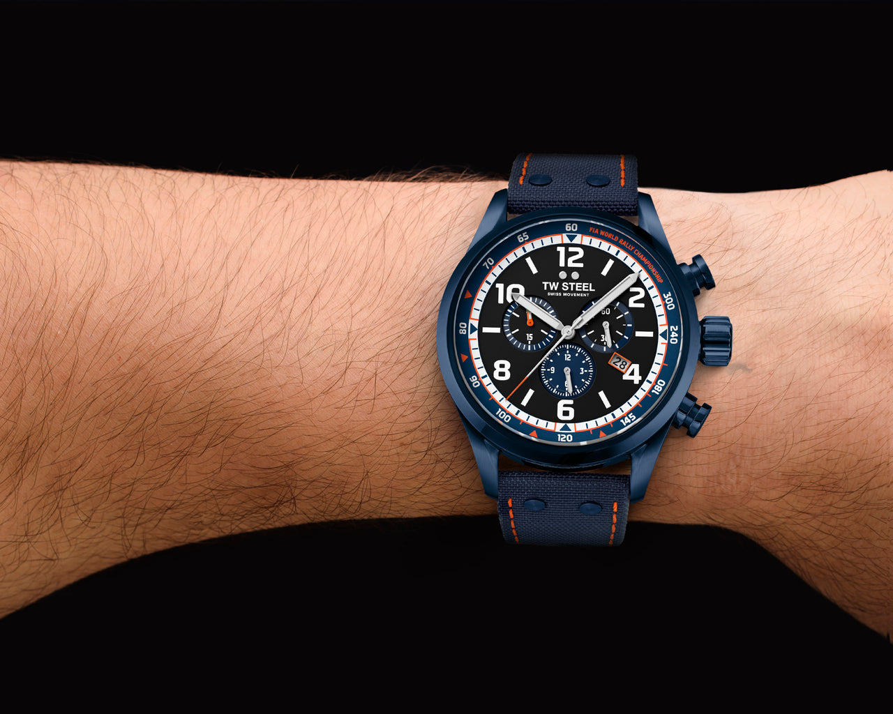 TW Steel Watch Swiss Volante Chronograph WRC Blue PVD Special Edition SVS312