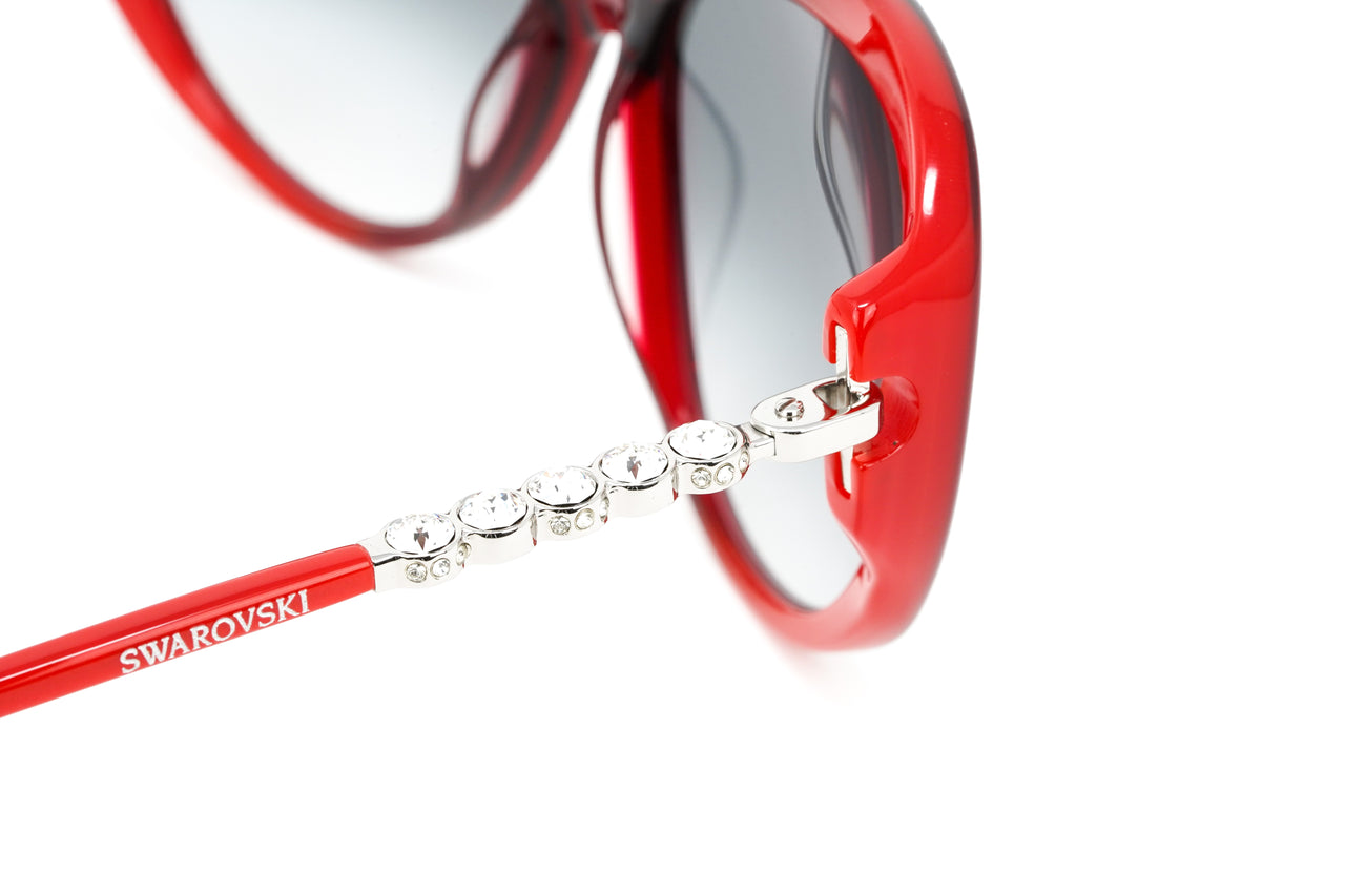 Swarovski Destiny Oversized Women's Sunglasses Red Full Rim Grey SK0067/S 68B