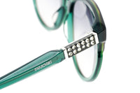 Thumbnail for Swarovski Emilia Women's Sunglasses Oversized Oval Dark Green Gradient Grey SK0081/ 96P