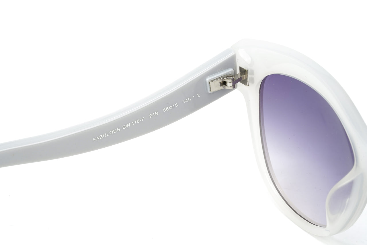 Swarovski Women's Fabulous Sunglasses Oval Cat Eye Translucent Grey SK0110-F/S 21B