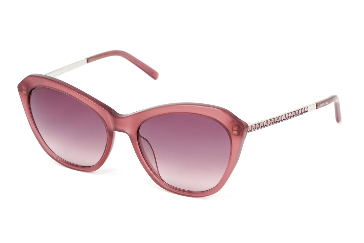 Swarovski Women's Sunglasses Oval Cat Eye Translucent Purple SK0143 72Z