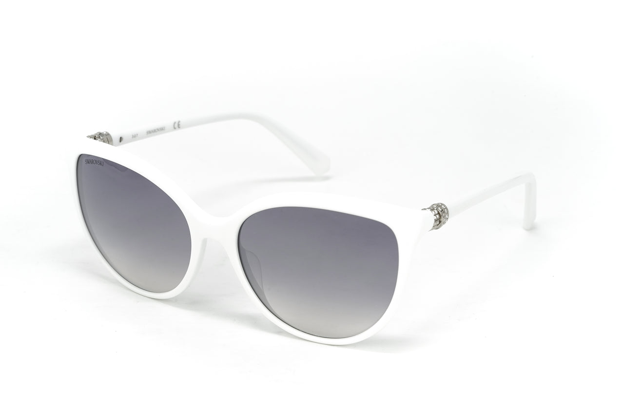 Swarovski Women's Sunglasses Oval Cat Eye White Gradient Grey SK0147/S 21C
