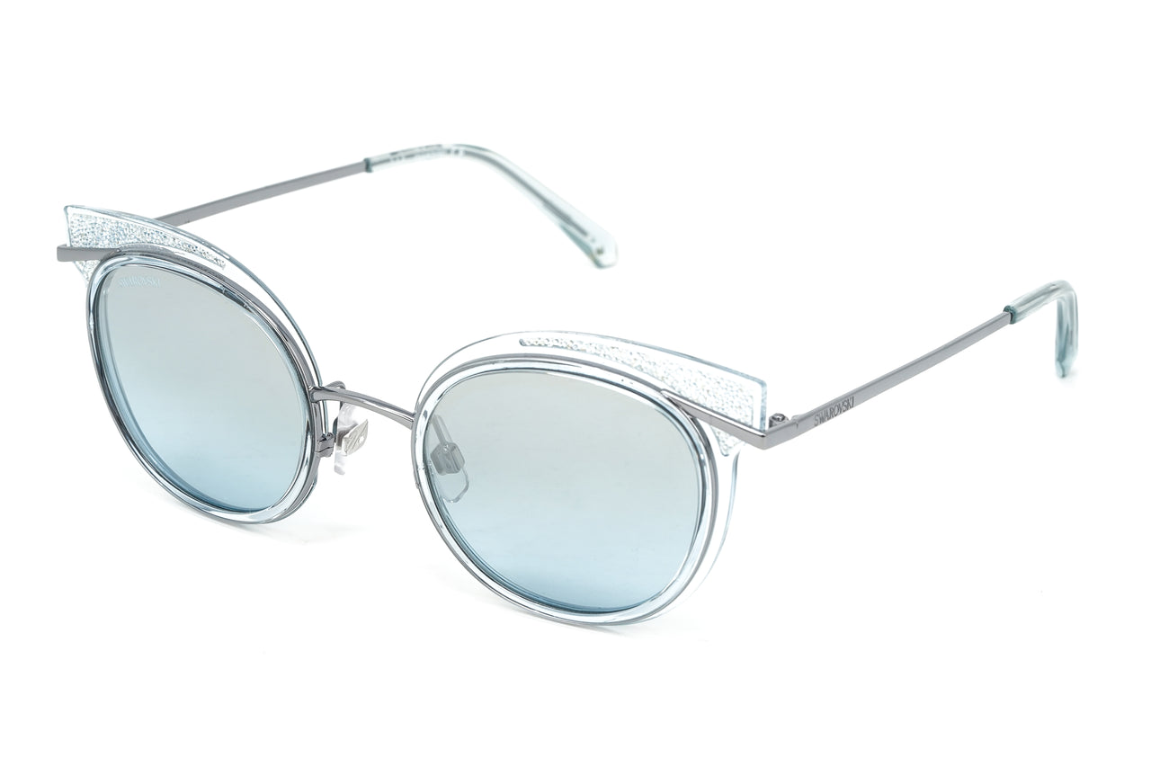 Swarovski Women's Sunglasses Round Cat Eye Translucent SK0169-84X