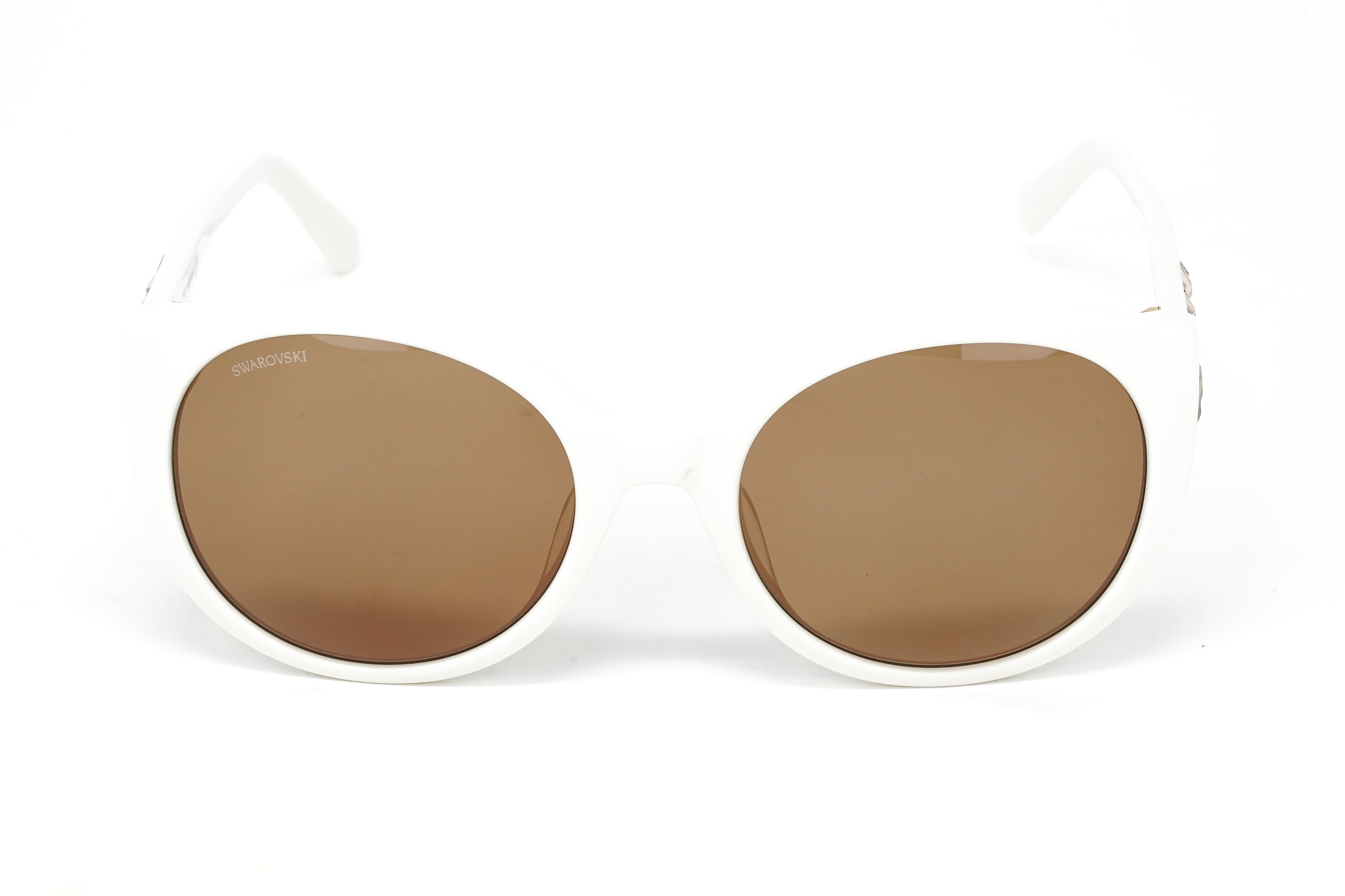 Swarovski Women's Sunglasses Round Cat Eye Cream Brown SK0174 21E