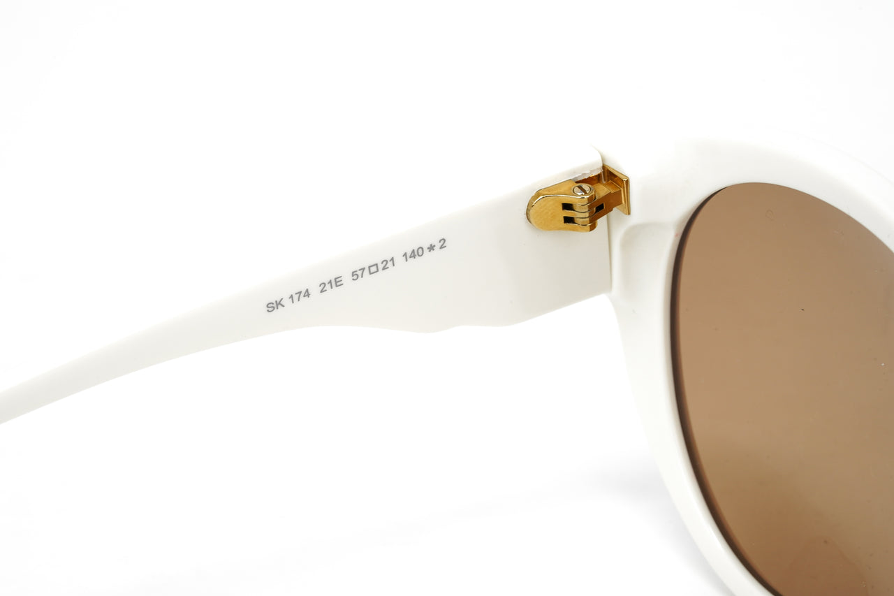 Swarovski Women's Sunglasses Round Cat Eye Cream Brown SK0174 21E
