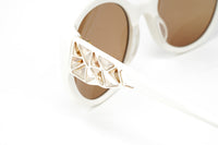 Thumbnail for Swarovski Women's Sunglasses Round Cat Eye Cream Brown SK0174 21E