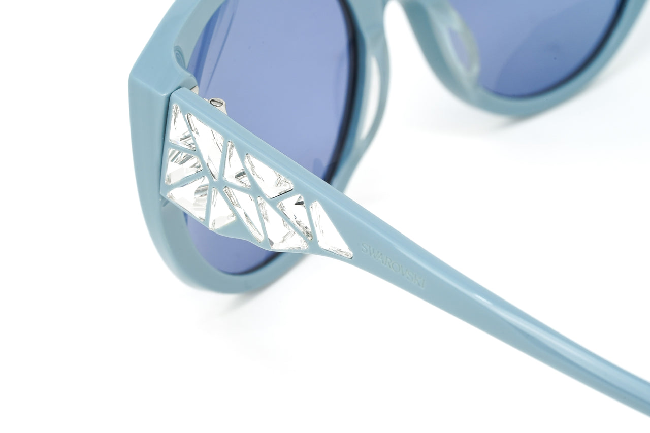 Swarovski Women's Sunglasses Round Cat Eye Blue SK0174 84V