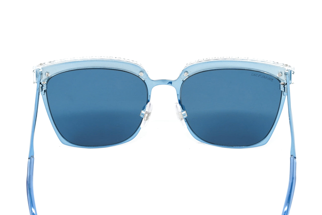 Swarovski Women's Sunglasses Square Browline Blue SK0196/S 92V