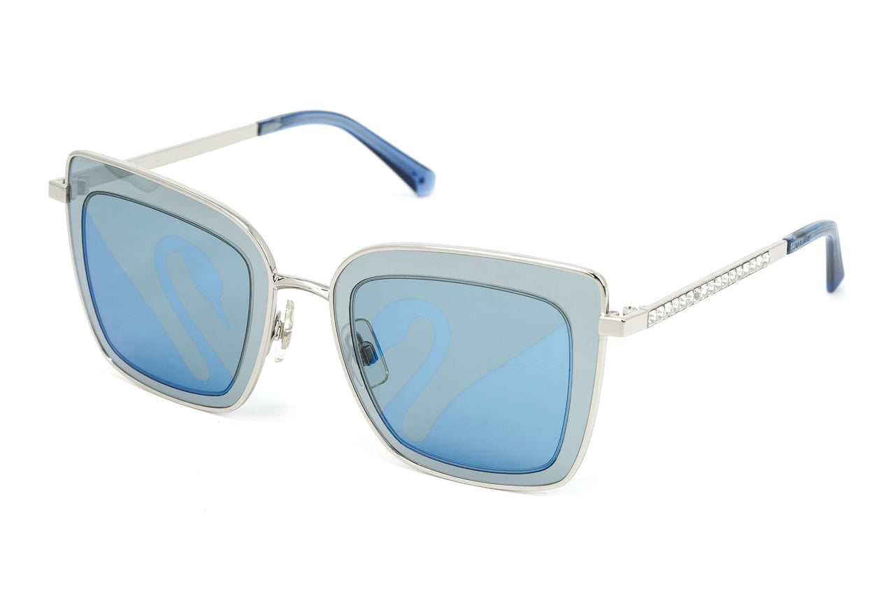 Swarovski Women's Sunglasses Square Cat Eye Blue/Grey SK0198-016