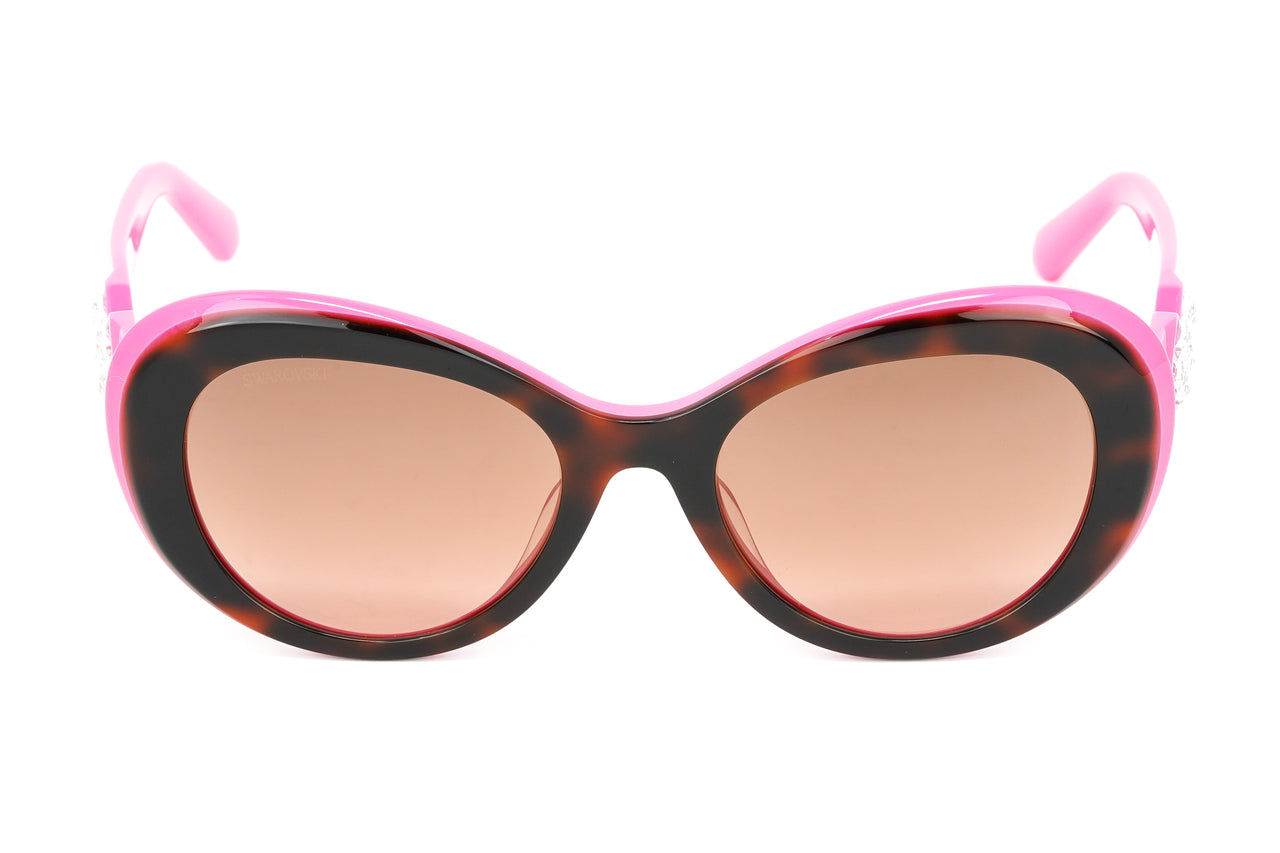 Swarovski Vintage Women's Sunglasses Oval Cat Eye Tortoise Pink SK0224/S 56F