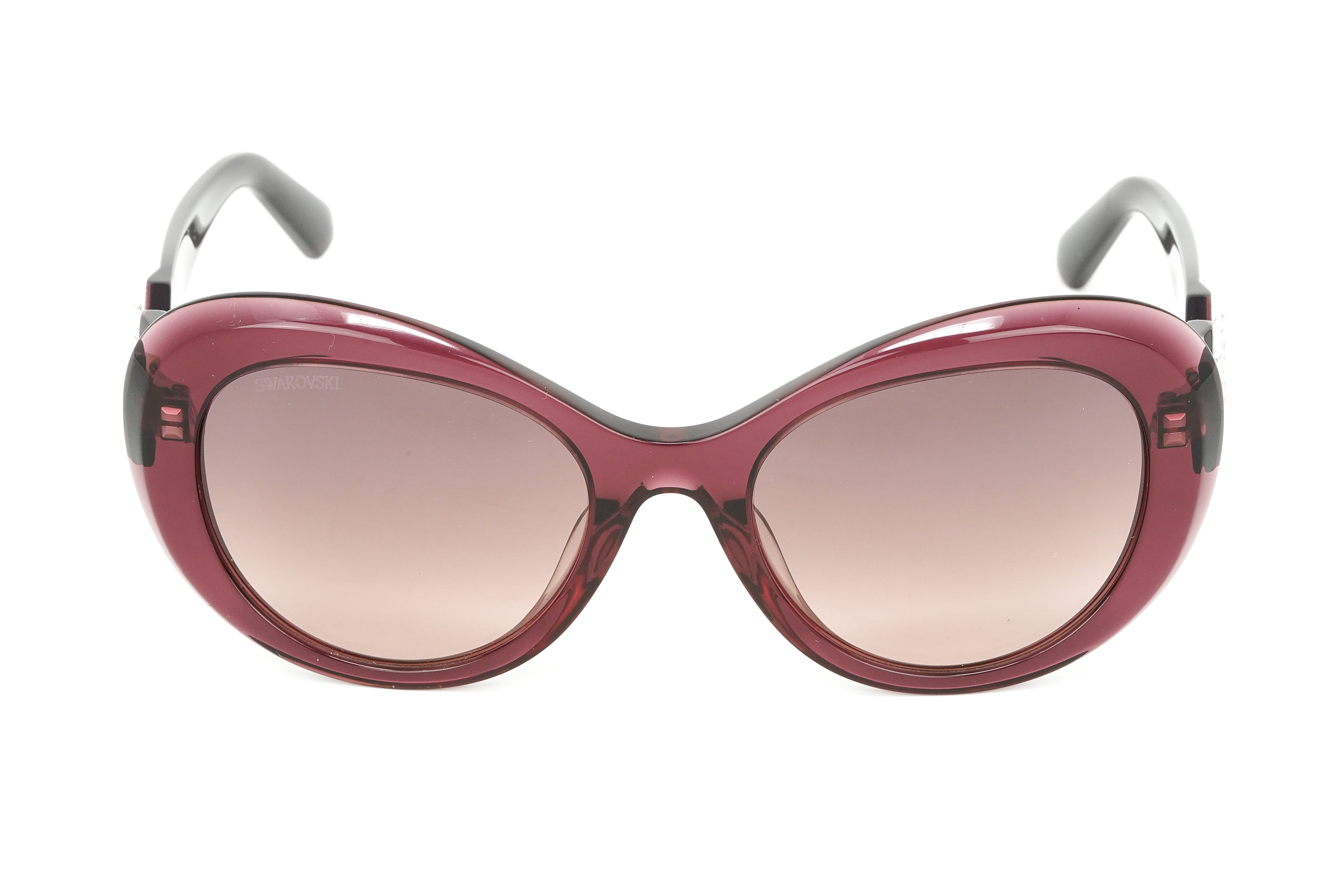 Swarovski Women's Sunglasses Oval Cat Eye Translucent Aubergine SK0224/S 69T
