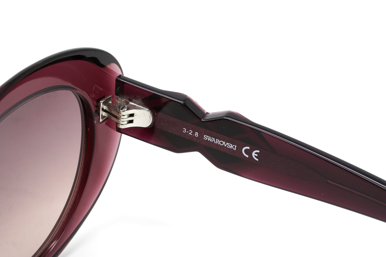 Swarovski Women's Sunglasses Oval Cat Eye Translucent Aubergine SK0224/S 69T