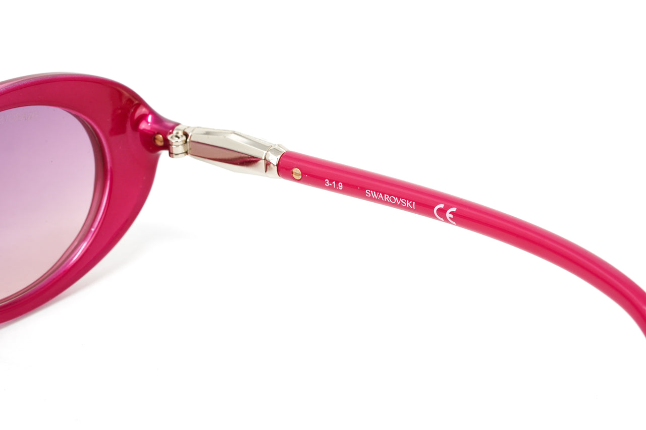 Swarovski Women's Sunglasses Oval Translucent Fuchsia Pink SK0258/S 75Z