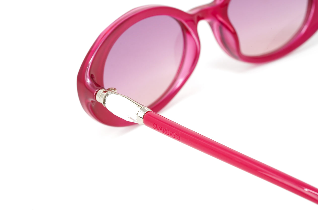 Swarovski Women's Sunglasses Oval Translucent Fuchsia Pink SK0258/S 75Z