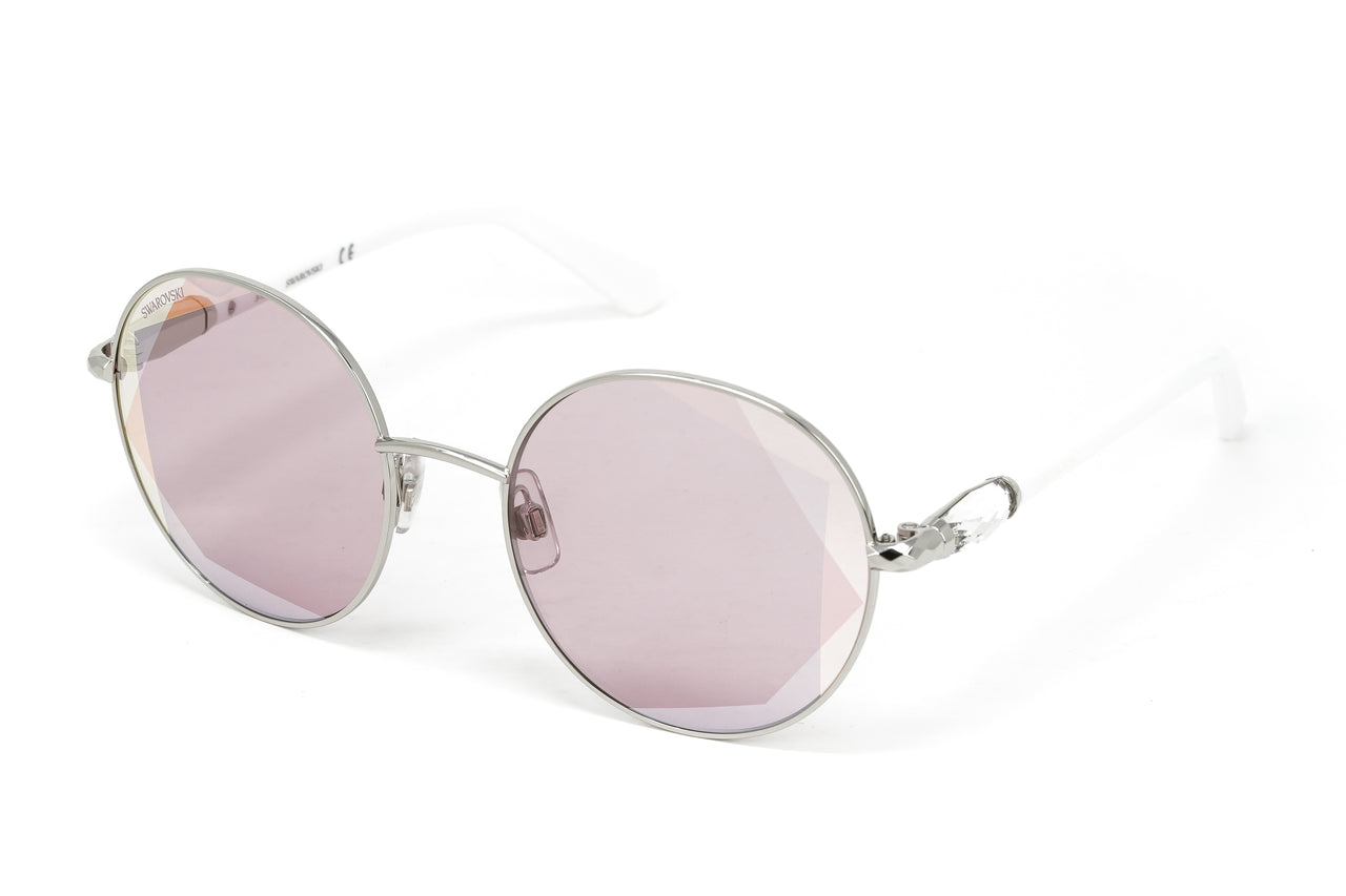 Swarovski Women's Sunglasses Round Silver Pink SK0260/S 16U