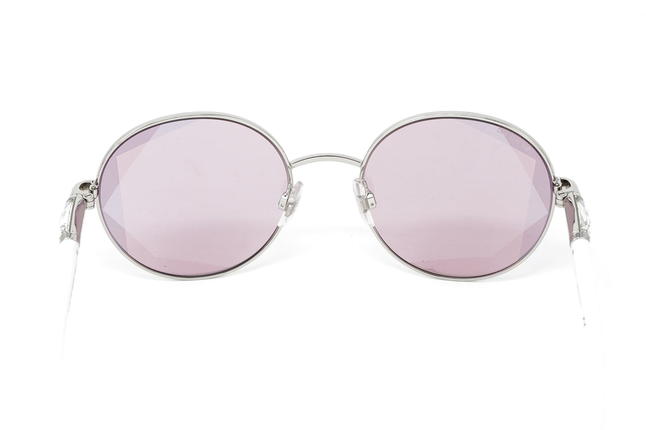 Swarovski Women's Sunglasses Round Silver Pink SK0260/S 16U