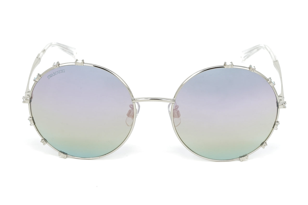 Swarovski Women's Sunglasses Round Gradient Light Purple/Aqua Mirror SK0289-F/S 16Z